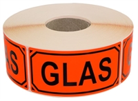 Etiketter "GLAS" <br> 100 x 50mm, 1000 labels pr. rulle